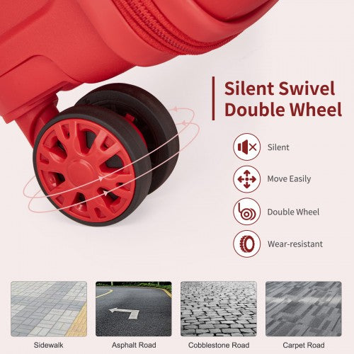 Kono 19-Inch PP Hardshell Carry-On Suitcase–Lightweight Cabin Luggage with TSA Lock, 360 Silent Spinner Wheels