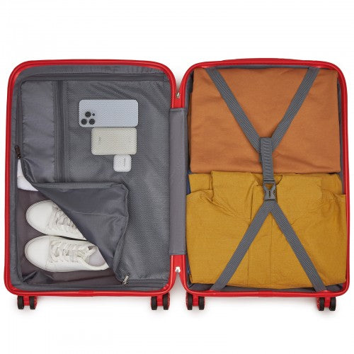 Kono 24-Inch PP Hardshell Suitcase–Durable Checked Luggage with TSA Lock & 360 Spinner Silent Wheels