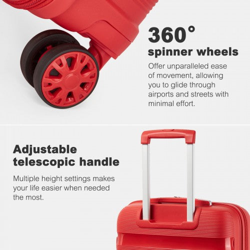 Kono 28-Inch PP Hardshell Checked Luggage–Large Lightweight Suitcase with TSA Lock, 360 Spinner Wheels