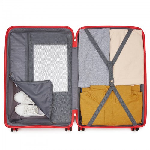 Kono 28-Inch PP Hardshell Checked Luggage–Large Lightweight Suitcase with TSA Lock, 360 Spinner Wheels