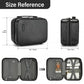 Kono 12 inch Hard Shell Vanity Cosmetic Case – Durable Travel Makeup Organizer with YKK Zipper - Black