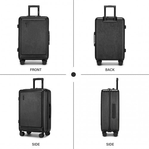 Kono Durable ABS+PC Hardshell Luggage Set with TSA Lock 360 Spinner Wheels 4-Piece Set 20/24/28 and Vanity Case - Black