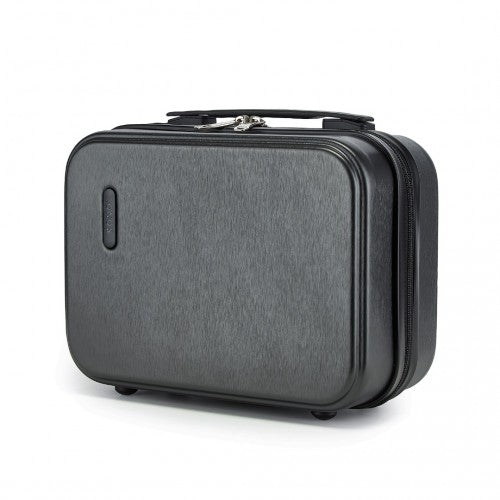 Kono 12 inch Hard Shell Vanity Cosmetic Case – Durable Travel Makeup Organizer with YKK Zipper - Grey