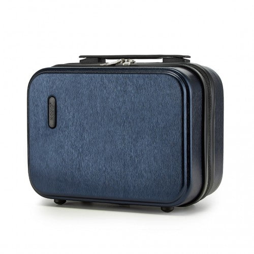 Kono 12 inch Hard Shell Vanity Cosmetic Case – Durable Travel Makeup Organizer with YKK Zipper - Navy