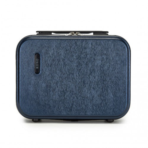 Kono 12 inch Hard Shell Vanity Cosmetic Case – Durable Travel Makeup Organizer with YKK Zipper - Navy