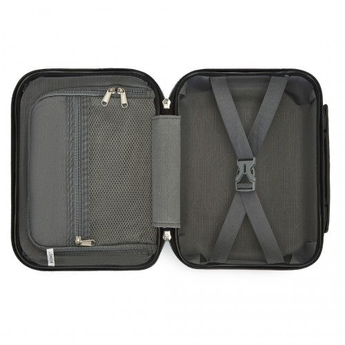 Kono 12 inch Hard Shell Vanity Cosmetic Case – Durable Travel Makeup Organizer with YKK Zipper - Navy