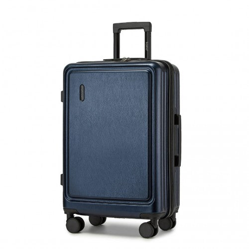 Kono Durable 24 Inch ABS+PC Hardshell Suitcase with TSA Lock Lightweight Travel Luggage with 360° Spinner Wheels - Navy