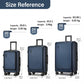 Kono Durable ABS+PC Hardshell Luggage Set with TSA Lock 360 Spinner Wheels 4-Piece Set 20/24/28 and Vanity Case - Navy