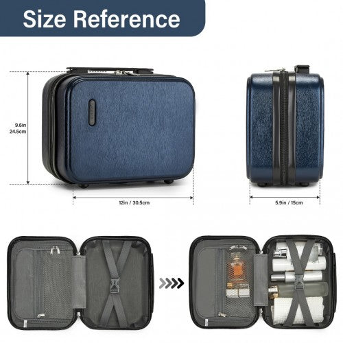 Kono Durable ABS+PC Hardshell Luggage Set with TSA Lock 360 Spinner Wheels 4-Piece Set 20/24/28 and Vanity Case - Navy