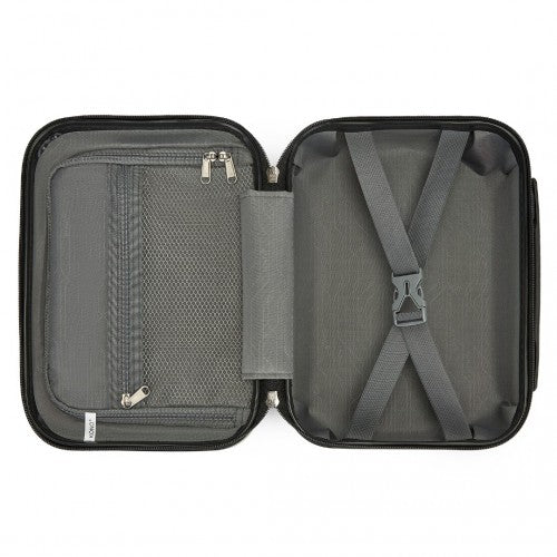 Kono 12 inch Hard Shell Vanity Cosmetic Case – Durable Travel Makeup Organizer with YKK Zipper - Burgundy