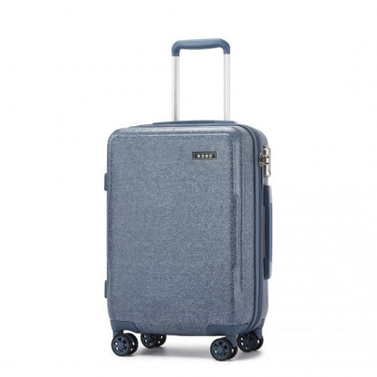 Kono 20 Inch Cabin Size Minimalist Hard Shell ABS+PC Carry-On Suitcase with TSA Lock 360 Spinner Wheels - Denim Blue