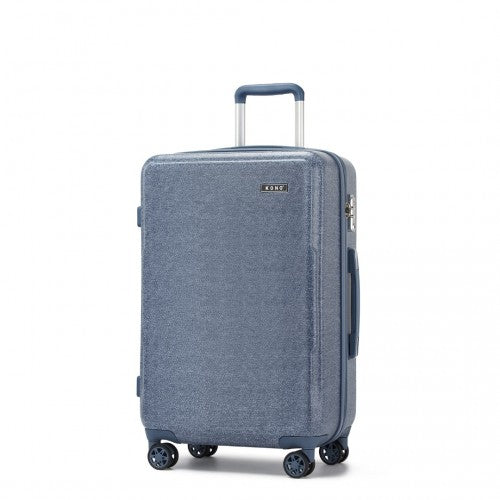 Kono 24 Inch Minimalist Hard Shell ABS+PC Check-In Suitcase with TSA Lock 360 Spinner Wheels - Denim Blue