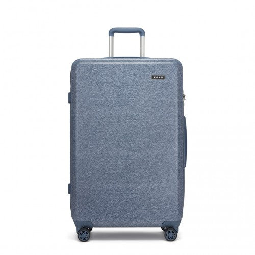 Kono 28 Inch Minimalist Hard Shell ABS+PC Check-In Suitcase with TSA Lock 360° Spinner Wheels - Denim Blue
