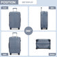 Kono 28 Inch Minimalist Hard Shell ABS+PC Check-In Suitcase with TSA Lock 360° Spinner Wheels - Denim Blue