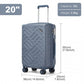 Supercase 20 Inch Sleek Geometric Pattern Hard Shell ABS+PC Cabin Carry-On Suitcase with TSA Lock - Denim Blue
