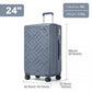 Supercase 24 Inch Sleek Geometric Pattern Hard Shell ABS+PC Check-In Suitcase with TSA Lock for Effortless Travel - Denim Blue