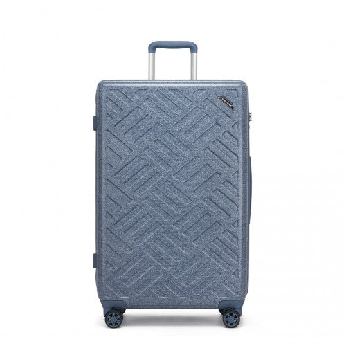 Supercase 28 Inch Sleek Geometric Pattern Hard Shell ABS+PC Check-In Suitcase with TSA Lock for Effortless Travel - Denim Blue