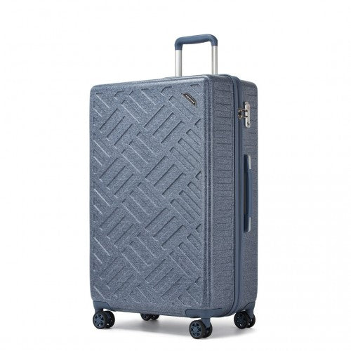 Supercase 28 Inch Sleek Geometric Pattern Hard Shell ABS+PC Check-In Suitcase with TSA Lock for Effortless Travel - Denim Blue