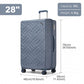 Supercase 28 Inch Sleek Geometric Pattern Hard Shell ABS+PC Check-In Suitcase with TSA Lock for Effortless Travel - Denim Blue