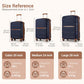 Kono 20/24/28 inch PP Modern Scratch-Resistant Suitcase Set with TSA Lock & Stylish Brown Accents