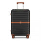 Kono ABS+PC 24-Inch Striped Design with Colour-Block Details Medium Suitcase with Spinner Silent Wheels