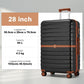 Kono ABS+PC 28-Inch Striped Design with Colour-Block Details Large Checked Luggage for Longer Travels