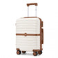 Kono ABS+PC 20-Inch Striped Design with Colour-Block Details Carry-On Cabin Suitcase with Silent Spinner Wheels