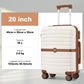 Kono ABS+PC 20-Inch Striped Design with Colour-Block Details Carry-On Cabin Suitcase with Silent Spinner Wheels