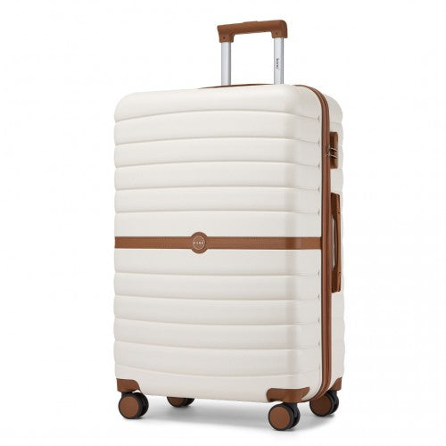Kono ABS+PC 28-Inch Striped Design with Colour-Block Details Large Checked Luggage for Longer Travels