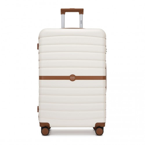 Kono ABS+PC 28-Inch Striped Design with Colour-Block Details Large Checked Luggage for Longer Travels