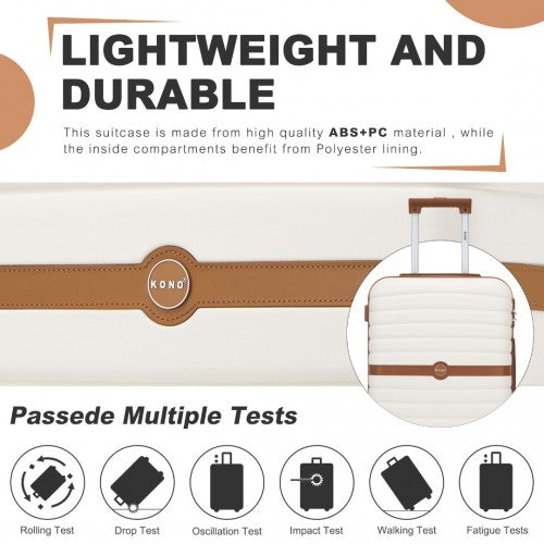 Kono ABS+PC 28-Inch Striped Design with Colour-Block Details Large Checked Luggage for Longer Travels