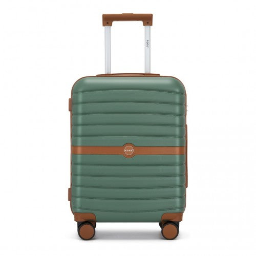Kono ABS+PC 20-Inch Striped Design with Colour-Block Details Carry-On Cabin Suitcase with Silent Spinner Wheels