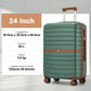 Kono ABS+PC 24-Inch Striped Design with Colour-Block Details Medium Suitcase with Spinner Silent Wheels