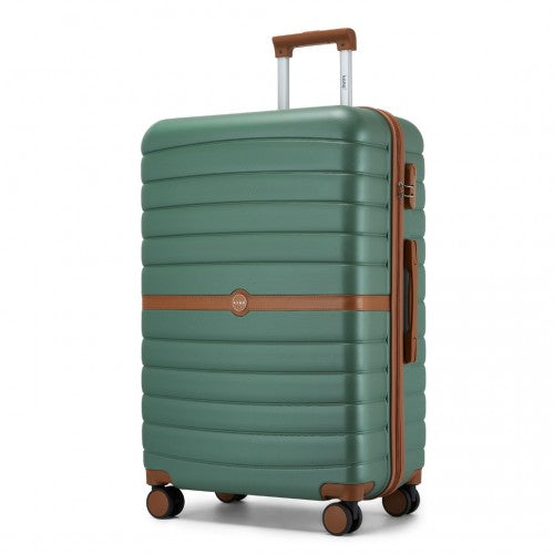 Kono ABS+PC 28-Inch Striped Design with Colour-Block Details Large Checked Luggage for Longer Travels