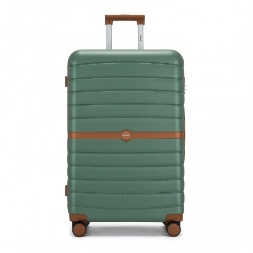 Kono ABS+PC 28-Inch Striped Design with Colour-Block Details Large Checked Luggage for Longer Travels