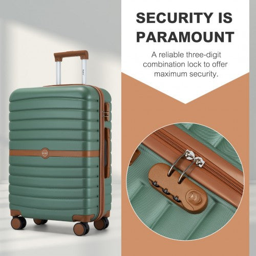 Kono ABS+PC 28-Inch Striped Design with Colour-Block Details Large Checked Luggage for Longer Travels