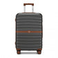 Kono ABS+PC 24-Inch Striped Design with Colour-Block Details Medium Suitcase with Spinner Silent Wheels