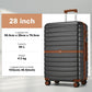 Kono ABS+PC 28-Inch Striped Design with Colour-Block Details Large Checked Luggage for Longer Travels