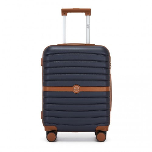 Kono ABS+PC 20-Inch Striped Design with Colour-Block Details Carry-On Cabin Suitcase with Silent Spinner Wheels