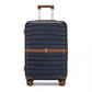 Kono ABS+PC 24-Inch Striped Design with Colour-Block Details Medium Suitcase with Spinner Silent Wheels