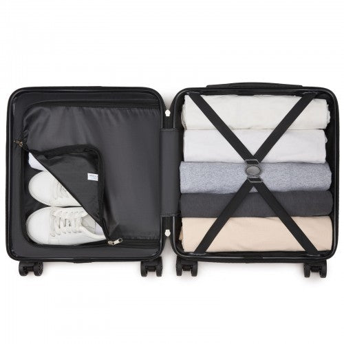 Kono 16 Inch ABS Hard Shell Under-Seat Cabin Suitcase with Spinner Wheels