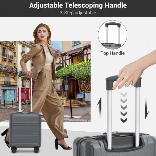 Kono 16 Inch ABS Hard Shell Under-Seat Cabin Suitcase with Spinner Wheels