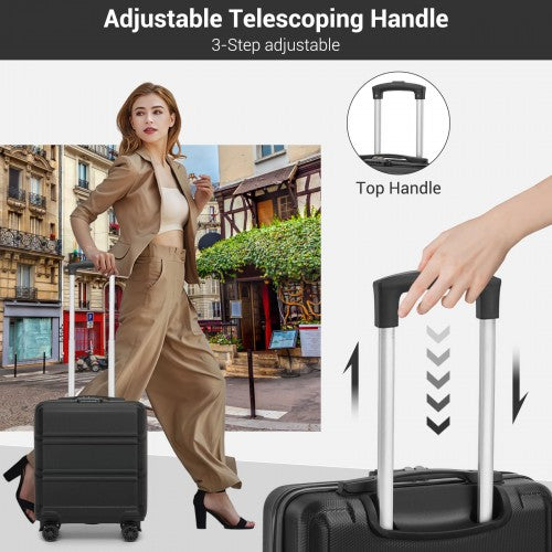 Kono 16 Inch ABS Hard Shell Under-Seat Cabin Suitcase with Spinner Wheels