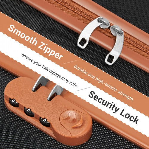 Kono 16 Inch ABS Hard Shell Under-Seat Cabin Suitcase with Spinner Wheels