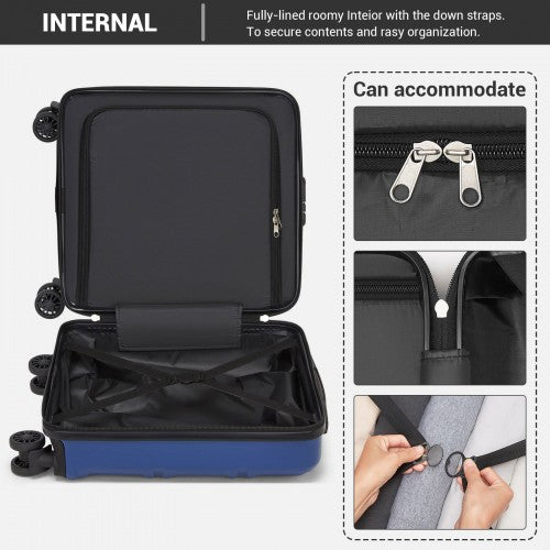 Kono 16 Inch ABS Hard Shell Under-Seat Cabin Suitcase with Spinner Wheels