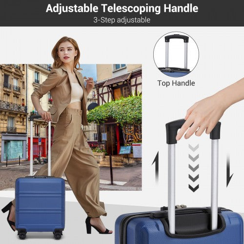 Kono 16 Inch ABS Hard Shell Under-Seat Cabin Suitcase with Spinner Wheels