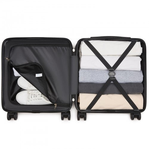 Kono 16 Inch ABS Hard Shell Under-Seat Cabin Suitcase with Spinner Wheels