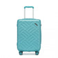 Supercase 20 Inch Sleek Geometric Pattern Hard Shell ABS+PC Cabin Carry-On Suitcase with TSA Lock - Blue