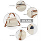 Miss Lulu Bowler Style Shoulder Bag - Beige And Brown