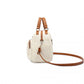 Miss Lulu Bowler Style Shoulder Bag - Beige And Brown